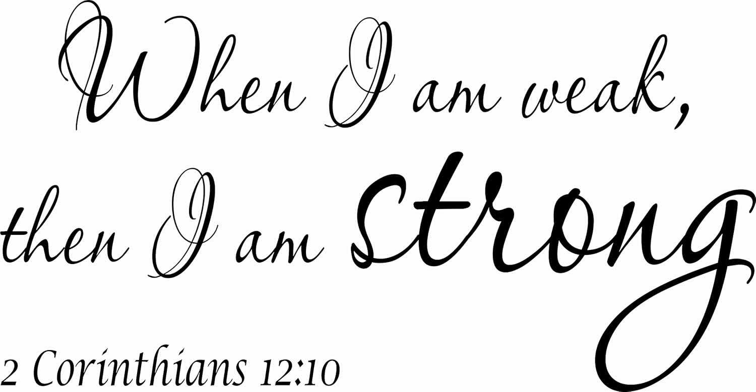 Amazon.com: 2 Corinthians 12:10 V2 11 x 22 Bible Verse Wall Decal ...