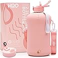 H2O Capsule 2.2L Half Gallon Water Bottle with Storage Sleeve and Covered Straw Lid – BPA Free Large Reusable Drink Container with Handle - Big Sports Jug, 2.2 Liter (74 Ounce)