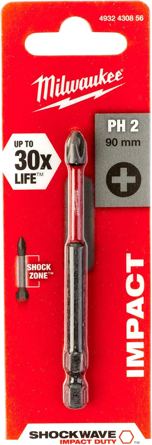 Milwaukee 4002395385188 Pontas Shockwave PH1 90 MM