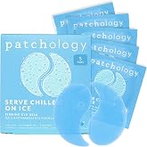 Patchology On Ice Cooling Blue Under Eye Patches For Puffy Eyes | 5 Pairs | Hydrogel Eye Mask | Firms &amp; Reduces Fine Lines | Hydrating Eye Patches | Infused With Peptides, Cloudberry Oil &amp; Bakuchiol