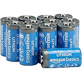 Amazon Basics 12-Pack Non-Rechargeable CR123A Lithium Batteries, 3 Volt, Up to 10-Year Shelf Life, Not for Arlo Cameras