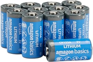 �鶹�� Basics 12-Pack Non-Rechargeable CR123A Lithium Batteries, 3 Volt, Up to 10-Year Shelf Life