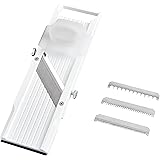 Benriner Mandoline Slicer, with 4 Japanese Stainless Steel Blades, BPA Free, 12.75 x 3.75-Inches