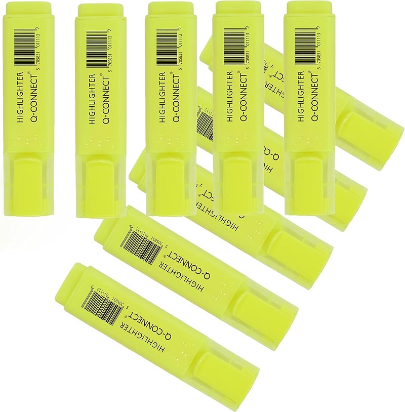 Q-Connect Yellow Highlighter Pen Pack of 10