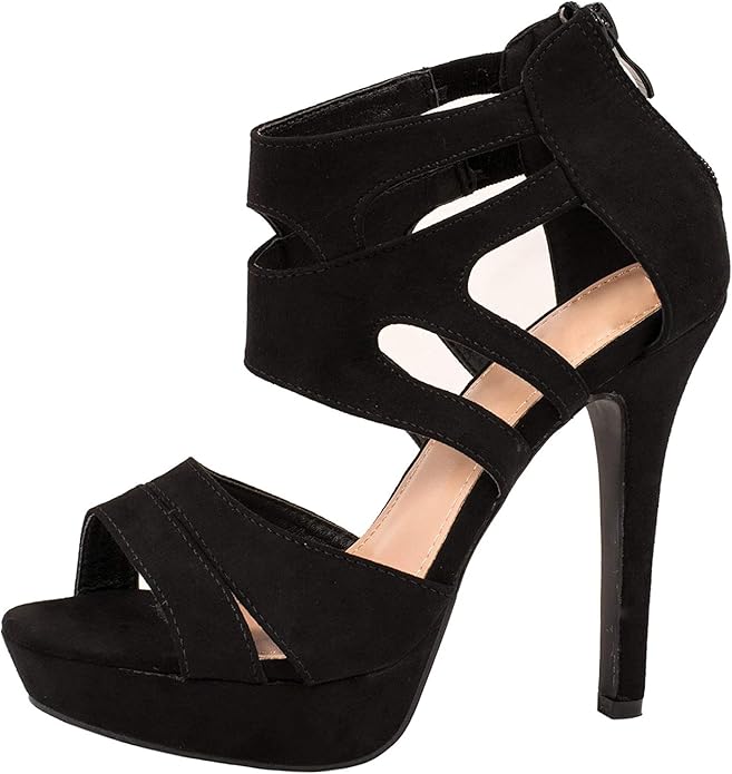 Elara Damen Pumps Offen Stilettos High Heels Chunkyrayan Amazon.de Schuhe & Handtaschen
