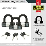 Burg-Wächter 100D Sold Secure Gold U Lock Trio Pack Keyed Alike Black view 3