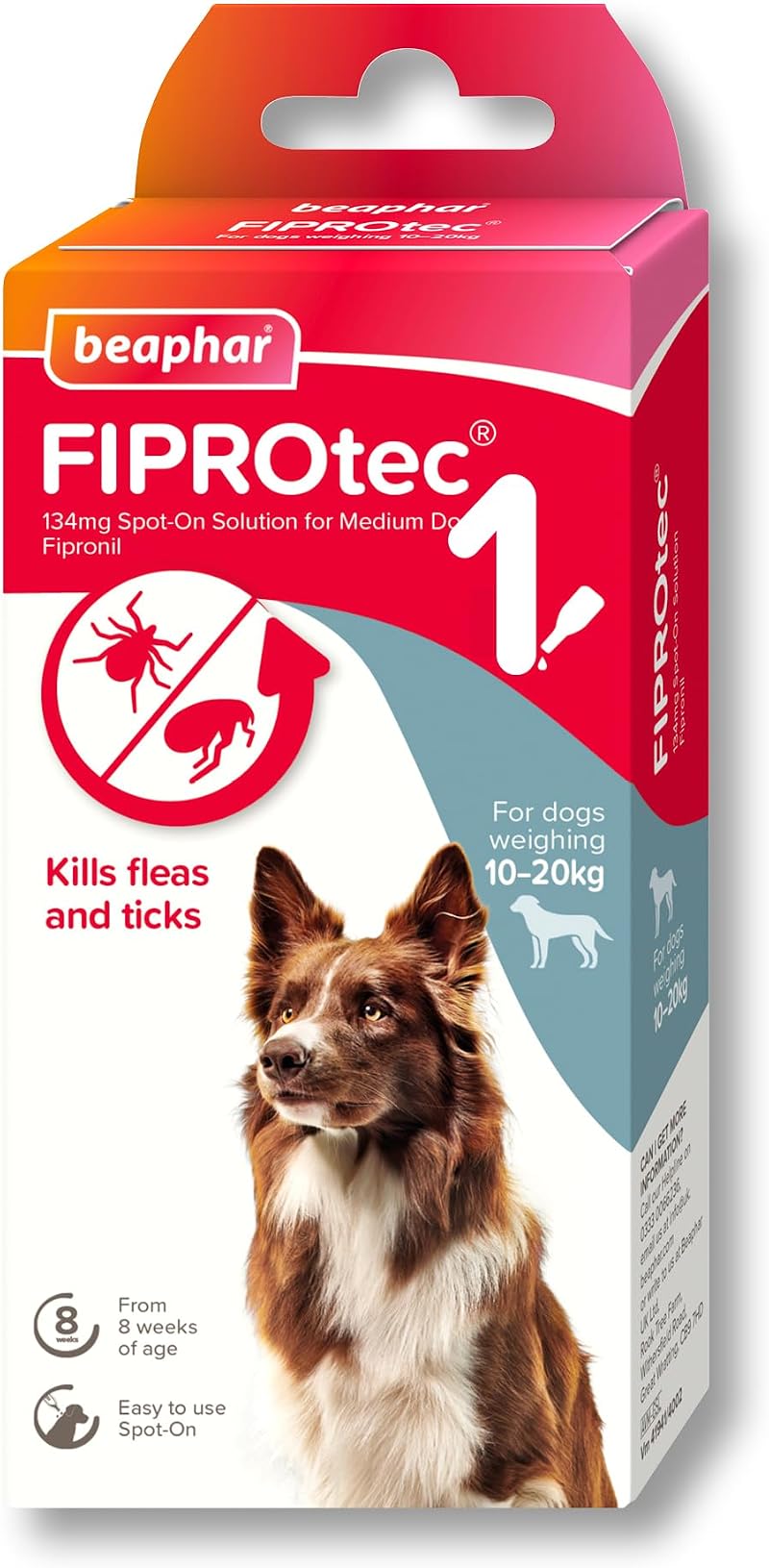 Beaphar FIPROtec Spot-On Medium Dogs 10-20kg 1 Pipette Flea Tick