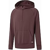 M MAELREG Hoodies For Men Long Sleeve Kangaroo Pocket Lightweight Heather Golf Quarter Zip Mens Sweatshirts Hoodies Pullover