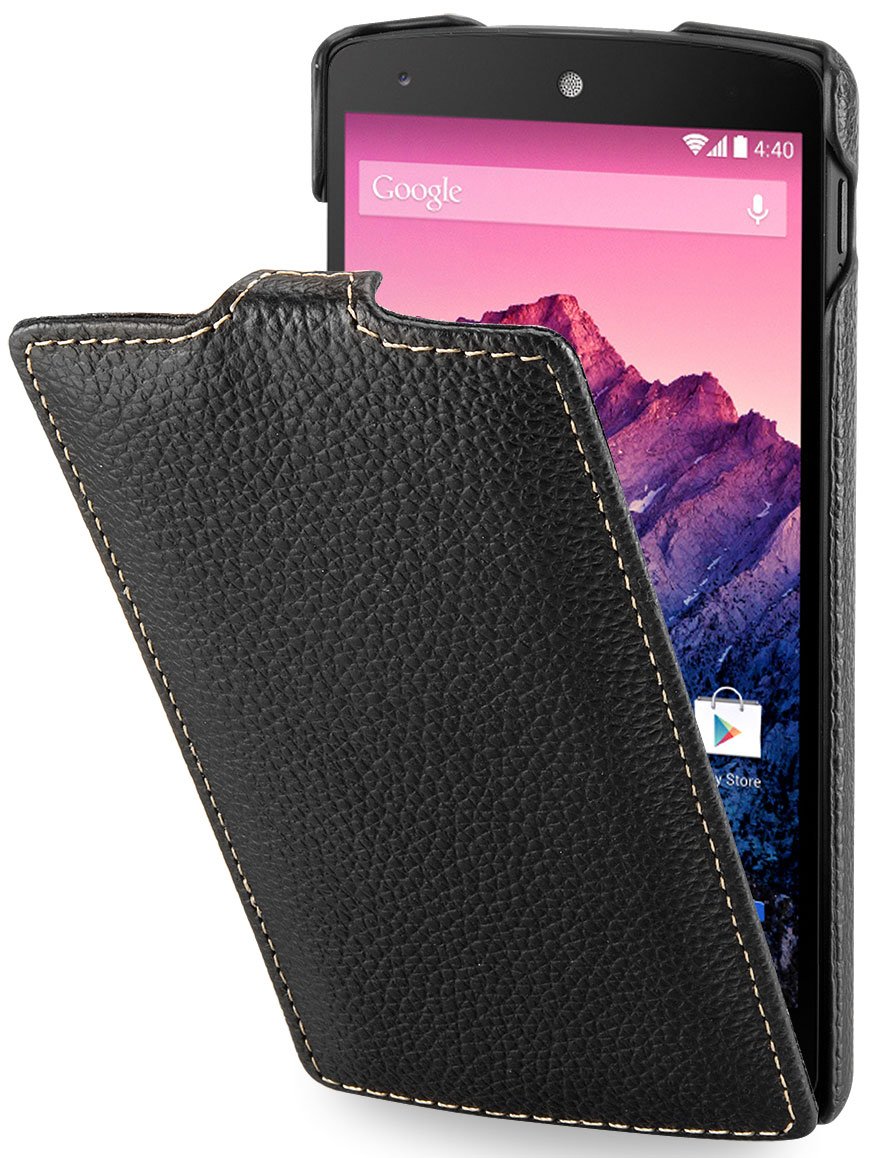 StilGut UltraSlim, exclusive genuine leather case for Google Nexus 4 / LG E960, in black