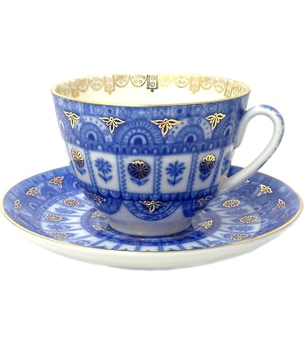 Amazon.com | Lomonosov Imperial Porcelain Mug and Saucer Frosty