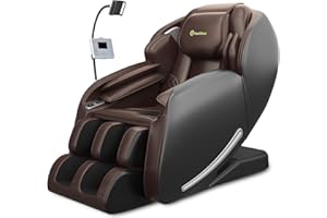 Real Relax 2025 Massage Chair Full Body,Zero Gravity 3D SL-Track Shiatsu Massage Recliner Chair with Heat Body Scan Bluetooth Foot Roller APP Control, Child Lock, Favor-06,Brown