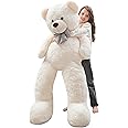 MorisMos Bow Tie Giant Teddy Bear, 55inch Large Big Teddy Bear Plush, Lifesize Stuffed Animals for Girlfriend, Boyfriend, White