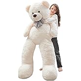 MorisMos Big Jumbo Teddy Bear, 55 Inch Life Size Stuffed Animals Plush, Large Bear Stuffed Animals Gifts for Girlfriend, Boyfriend, Kids, White