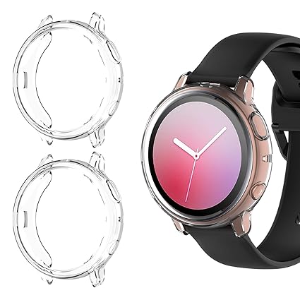 [2 Pack] Case for Samsung Galaxy Active 2 44mm, All-Around TPU Anti-Scratch Flexible Case Soft Protective Bumper Cover for Samsung Galaxy Watch Active ...