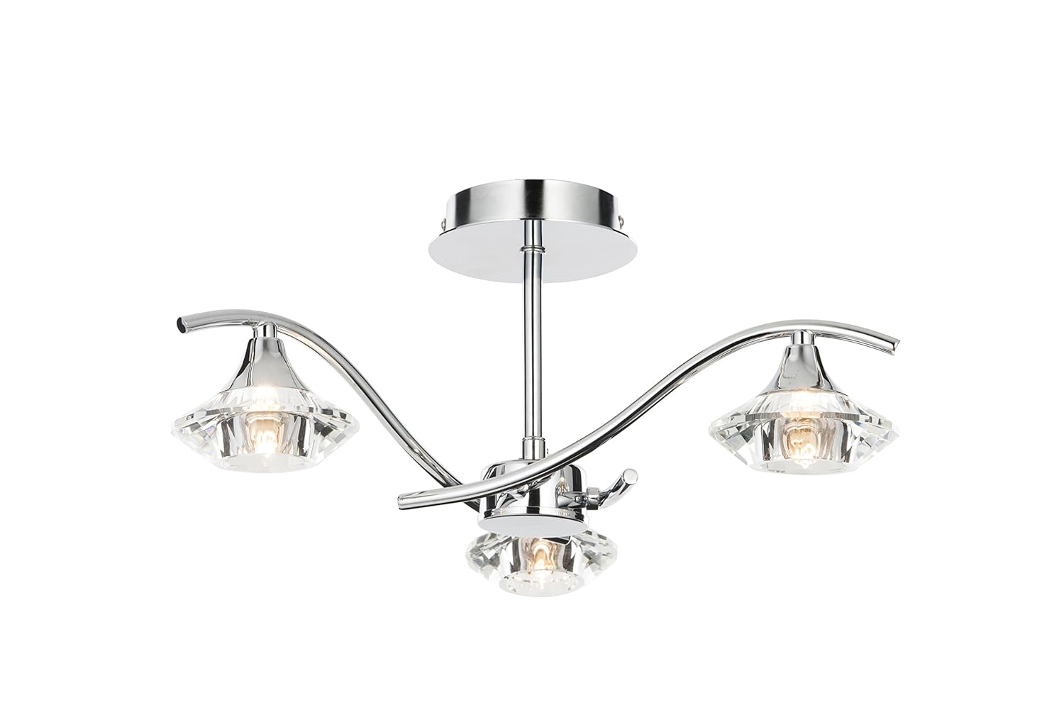 Vegas Modern Ceiling and Wall Lights in Polished Chrome with Crystal