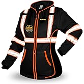 KwikSafety - Charlotte, NC - Women's Fleece Safety Hoodie | Hi Vis Safety Jacket for Women Lightweight Reflective Jacket