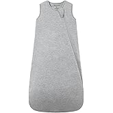Mosebears Unisex Rayon Made from Bamboo Wearable Blanket with 2-Way Zipper,2.5 Tog Baby Winter Sleep Sack (Grey,6-18 Months)