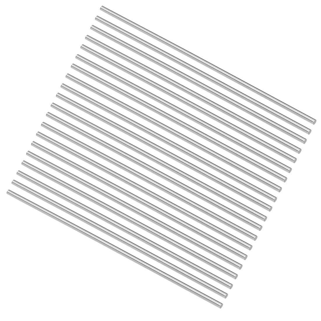 uxcell Round Steel Rod, 2.1mm HSS Lathe Bar Stock Tool 100mm Long, for Shaft Gear Drill Lathes Boring Machine Turning Miniature Axle, Cylindrical Pin DIY Craft Tool, 20pcs