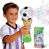 Kenvc Bubble Machine for Kids &ndash; Football Trophy Shape, Automatic Bubble Gun Band with Blue LED Light, Leak-Proof, Perfect Outdoor Toy for Toddlers Boys &amp; Girls Ages 3-8.