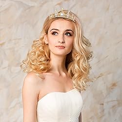 Gold Crown for Women Crystal Princess Tiaras