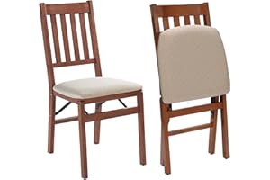 MECO STAKMORE Arts and Craft Folding Chair Fruitwood Finish, (Set of 2) , 22.5 in x 17 in x 35.5 in