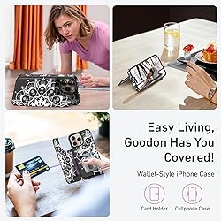 Goodon for iPhone 16 Pro Case Wallet - Flip Folio