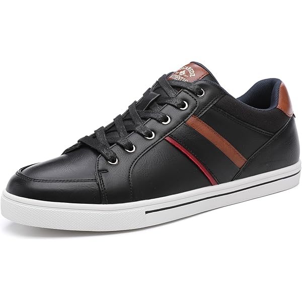 Amazon.com | ZOKSOVE Mens Dress Sneakers - Retro PU Lace-up Casual