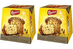 SHILO 2 Packs Bauducco Mini Panettone Classic, Moist & Fresh, Traditional Italian Recipe, Holiday Cake, 3.5oz, Yellow, Tan