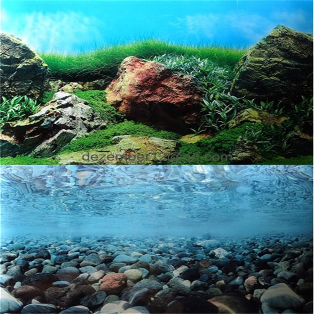 donau 12" 16" 20" 24" High Aquarium Background Poster Rock Ocean Double Sides Fish Tank Landscape Backdrop Wall Paper Decor