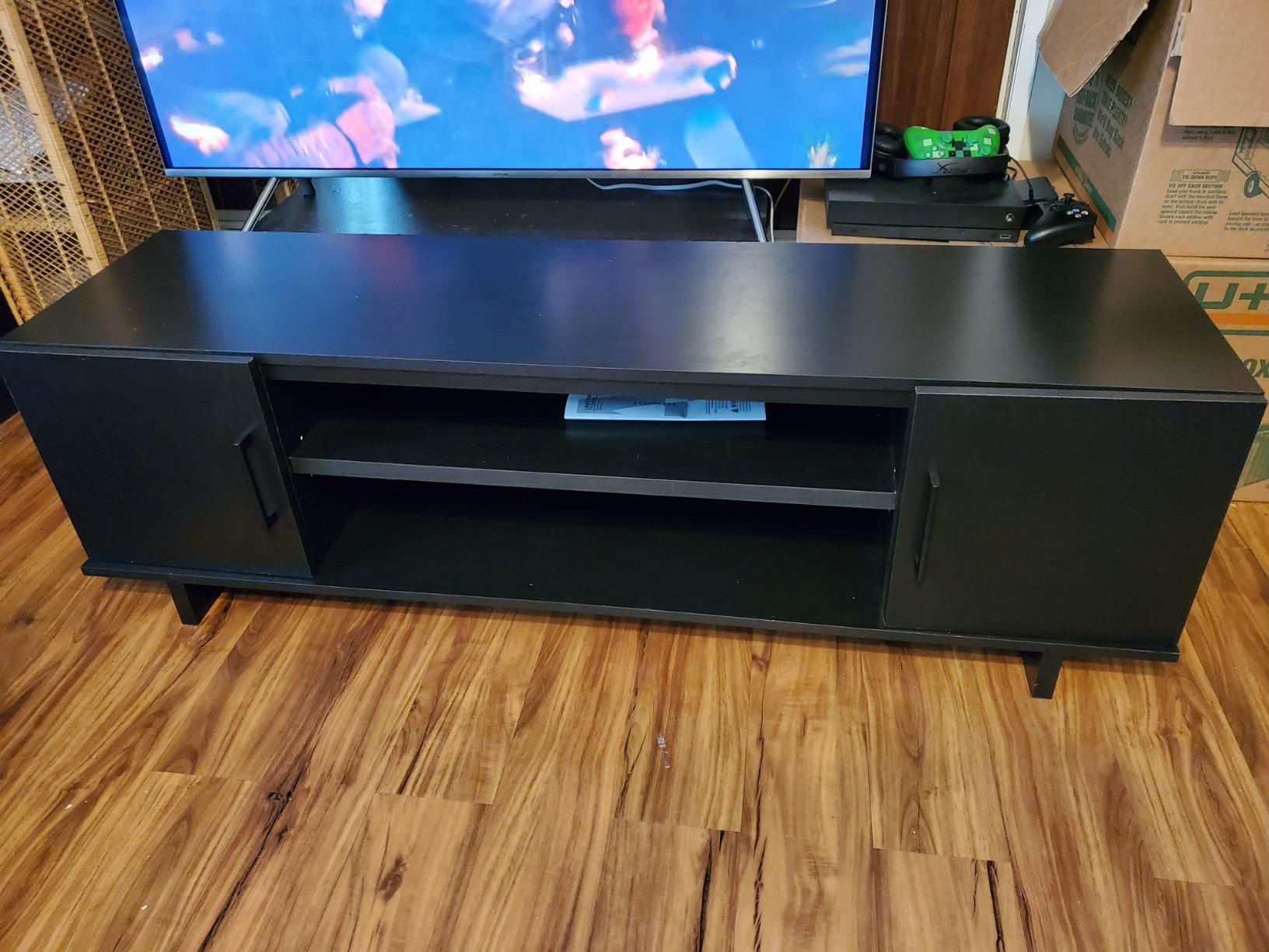 21/mo Finance Ameriwood Home Southlander TV Stand, Black Oak, 65" TV