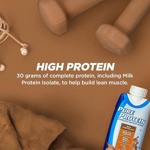 PURE PROTEIN CHOCOLATE PROTEIN SHAKE | 30G COMPLETE PROTEIN | READY TO DRINK AND KETO-FRIENDLY | VITAMINS A, C, D, AND E PLUS ZINC TO SUPPORT IMMUNE HEALTH | 11 FL OZ (PACK OF 4)