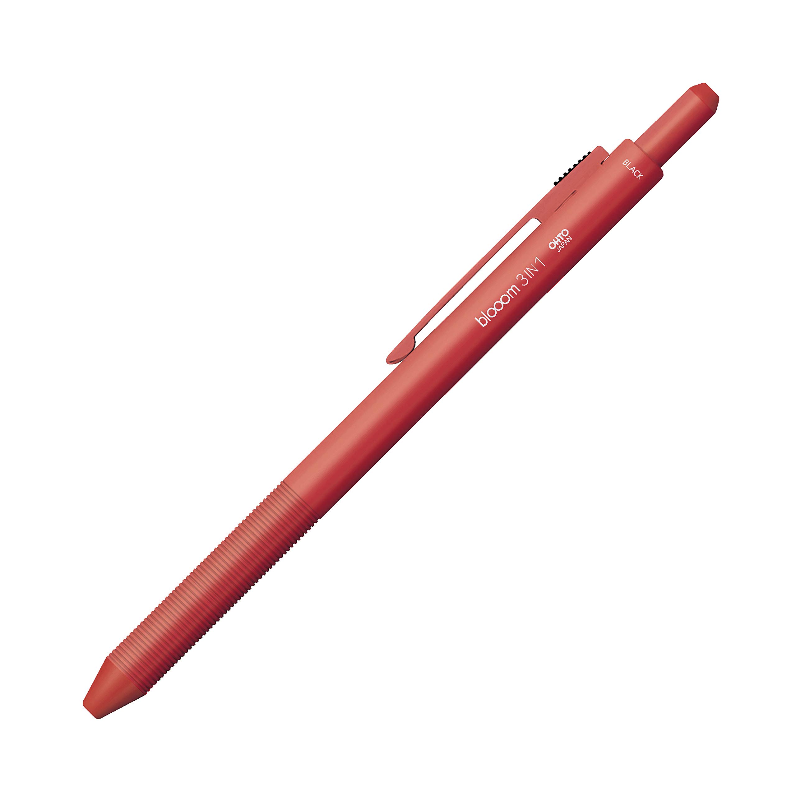 Auto MF-25B3-RD Multi-Function Pen, Bloom, 3-in-1, Fade Red