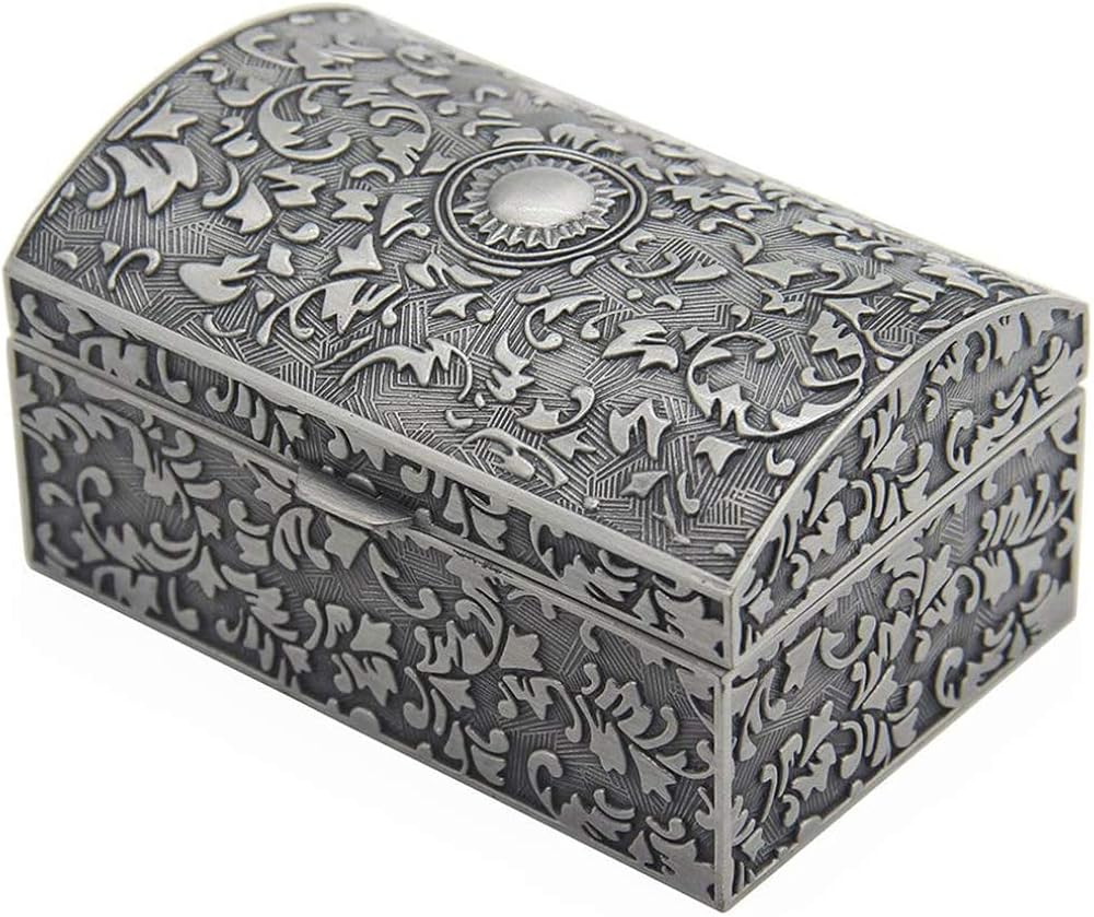 DA HAI Joyero Rectangular de Metal Vintage, Caja de Regalo ...
