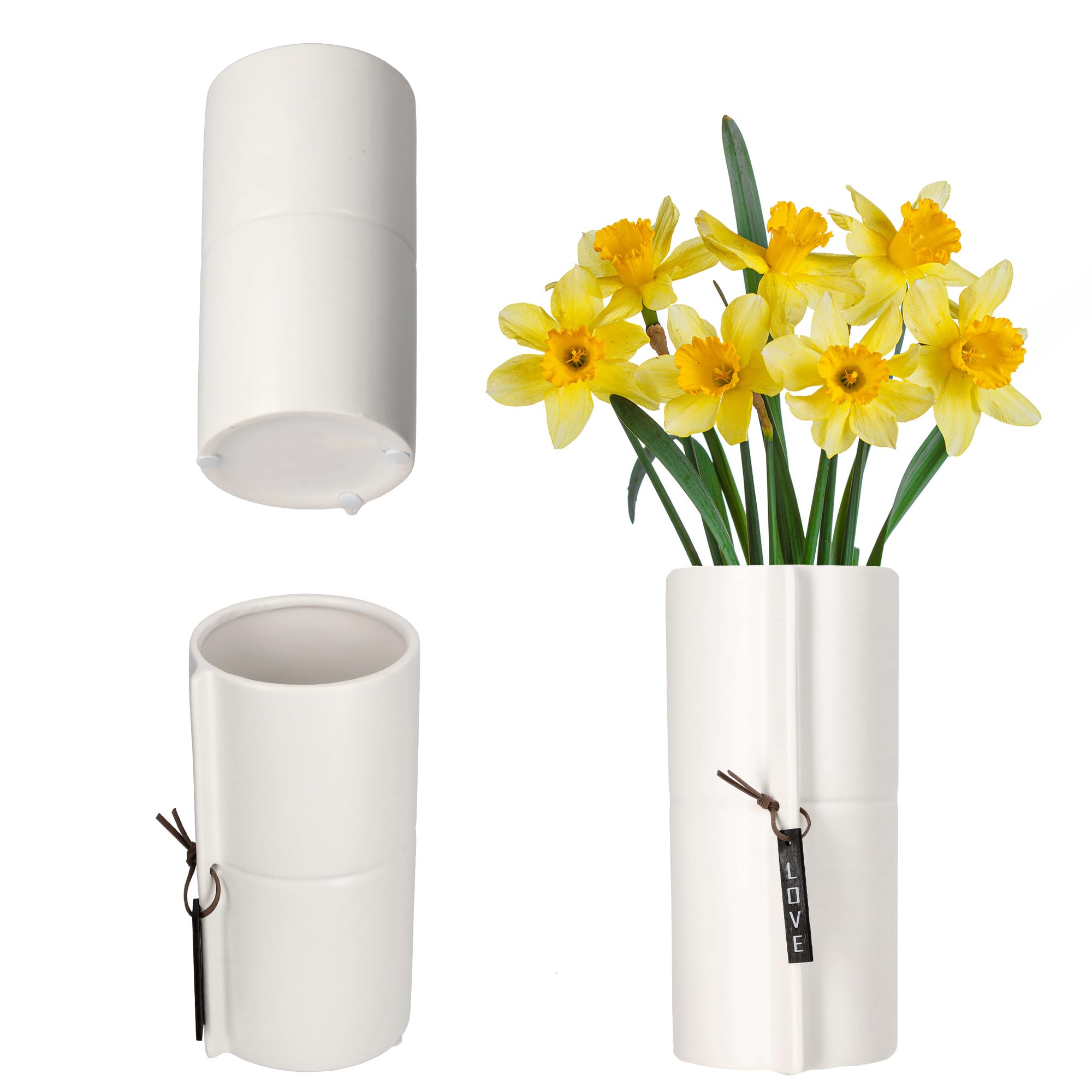 KADAX Ceramic Planter, 2 Colours, Flower Planter, Ceramic Planter, Flower Pot, Flower Pot, Planter for Dragon Trees, Violet, Pansies (White, Diameter 9 cm)