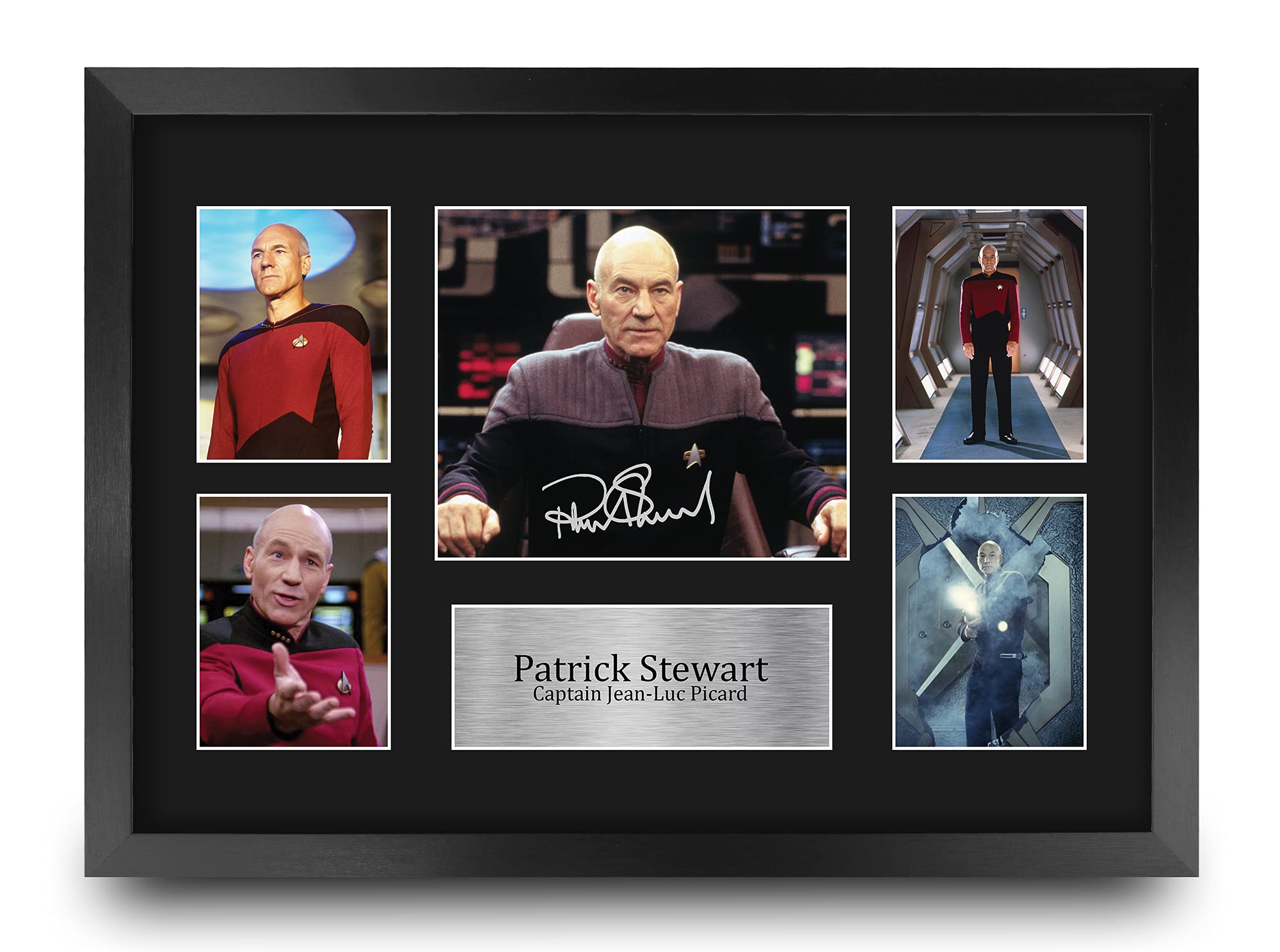 HWC Trading FR A3 Patrick Stewart Star Trek Jean-Luc Picard Gifts Printed Signed Autograph Picture for TV Show Fans - A3 Framed