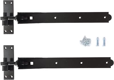 Adjustable Gate Hinges Heavy Duty Hook and Band 18 inch Galvanised or Black