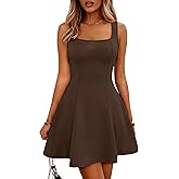 ANRABESS Women Summer Sleeveless Square Neck Cocktail Dress 2026 A-Line Casual Formal Beach Vacation Party Mini Dress
