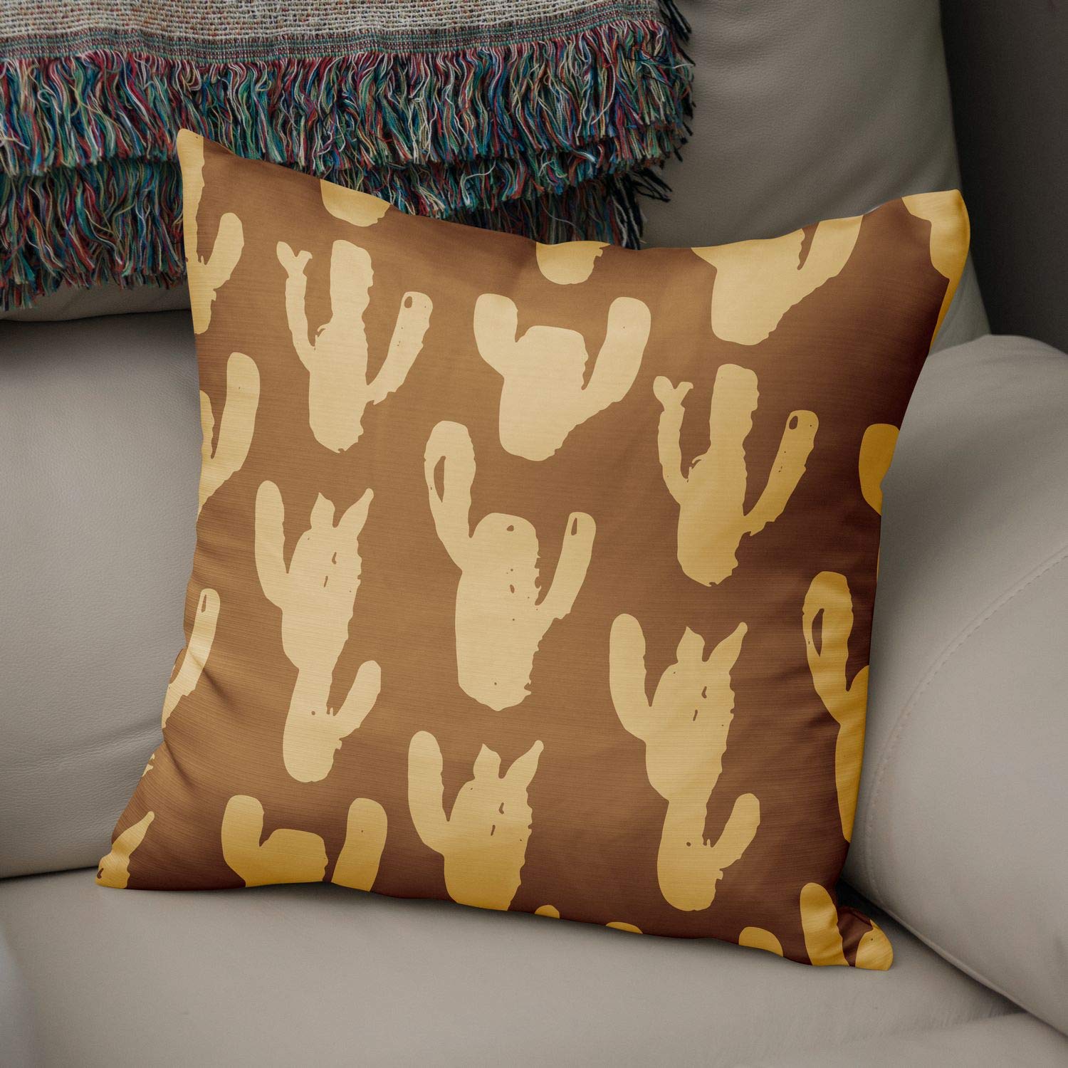 Bonamaison Decorative Cushion Cover Brown Tones, Throw Pillow Covers, Home Decorative Pillowcases for Livingroom, Sofa, Bedroom, Size:50x50 Cm - Designed and Manufactured in Turkey