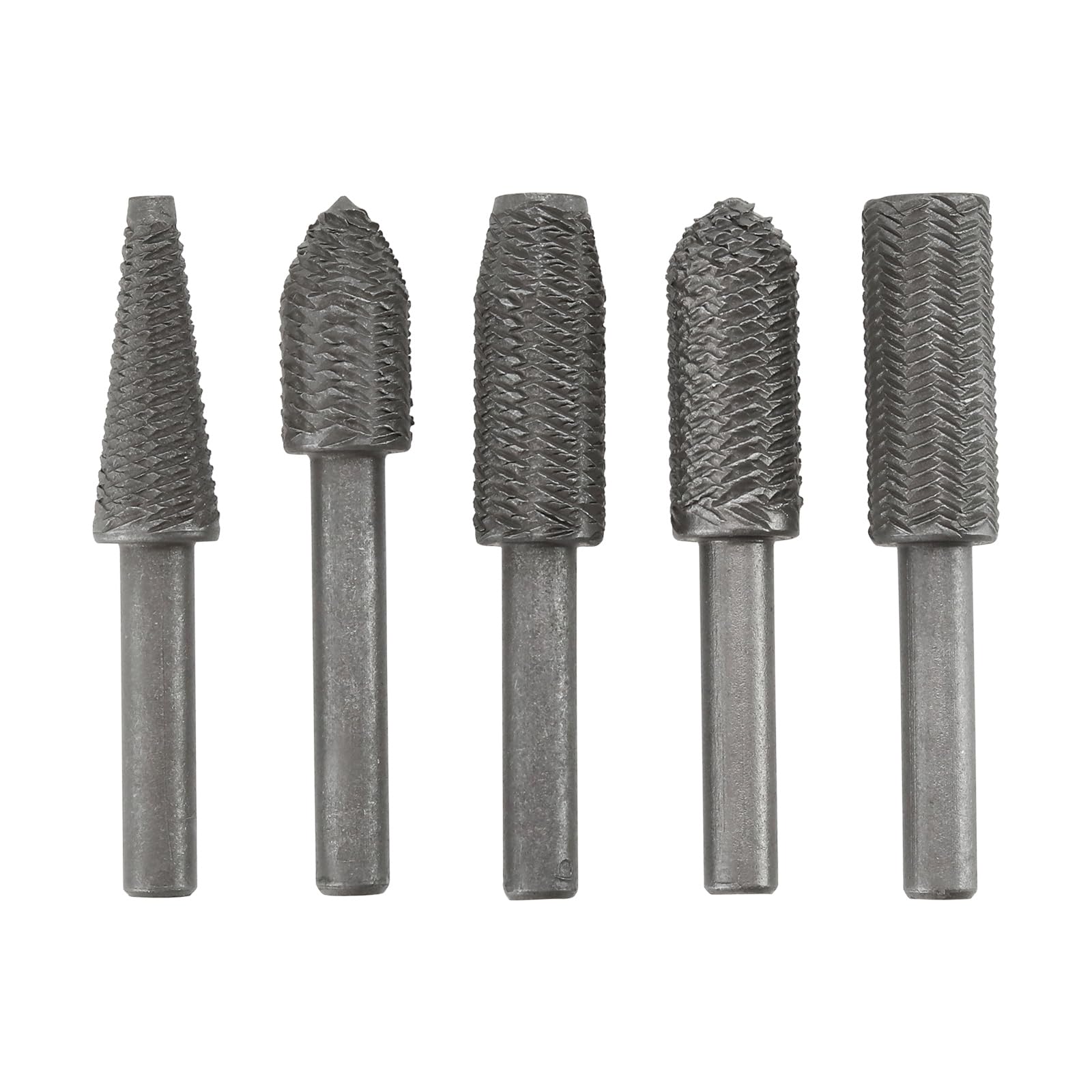 LT Easiyl 5PCS High Speed Steel Rotary File Length 58.7mm Handle Diameter 6.2mm Die Grinder Bits Deburring Tools Use in Milling Filing and Shaping of Steels
