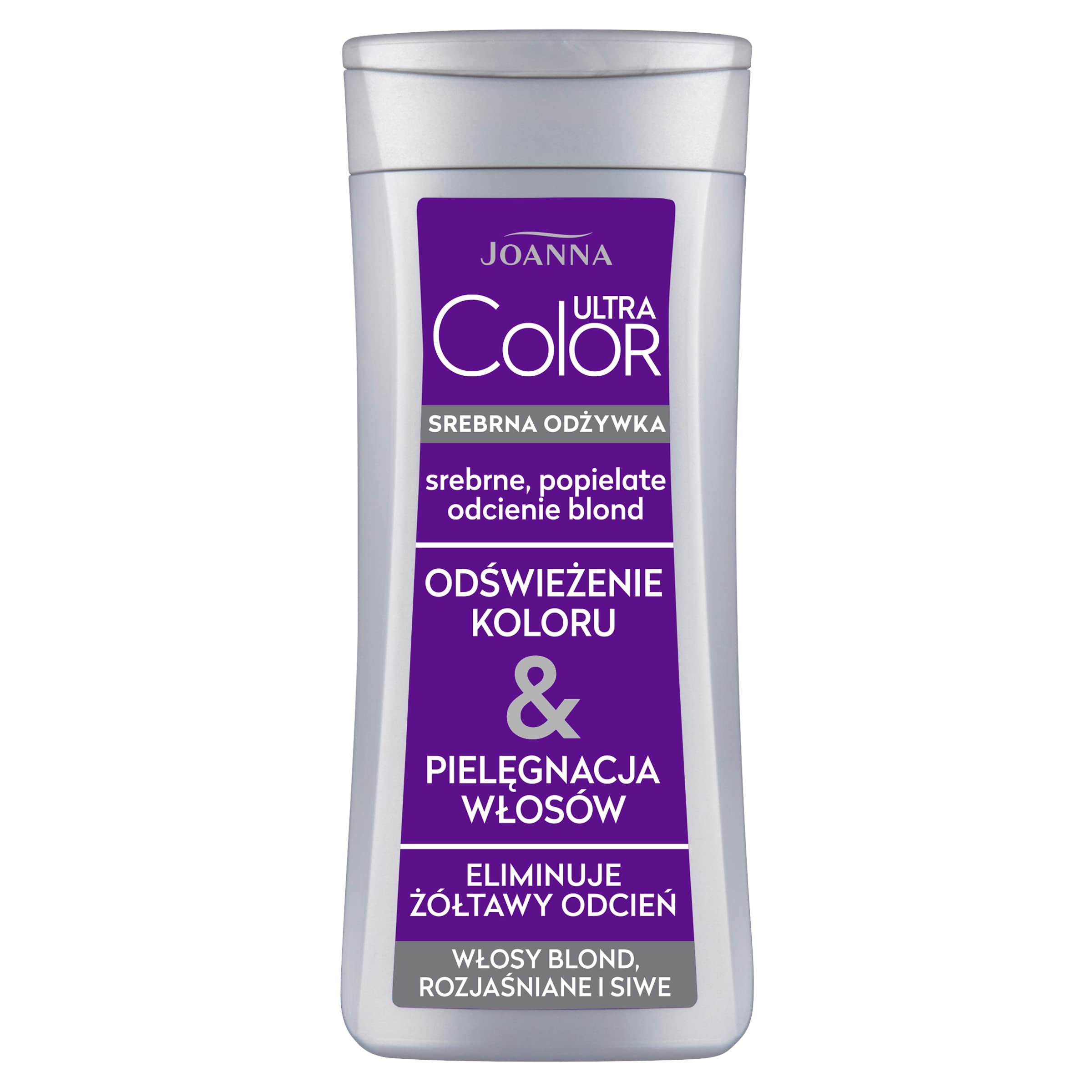 JOANNA Ultra Colour Silver Conditioner - Hair Conditioner for Women - Neutralises Unwanted Yellow Tones - Makes Combing Easier - 400 ml