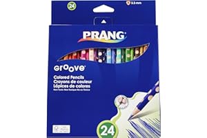 Prang Groove 3.3mm Pre-Sharpened Core Colored Pencils, Set of 24 Pencils (28124)