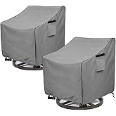 Okcool Outdoor Swivel Chair Cover 2 Pack,Outdoor Furniture Patio Chair Covers Waterproof Clearance,(30" W x 34" D x 38.5" H) Outdoor Lawn Patio Furniture Covers,Grey