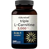 NatureBell Triple L-Carnitine 3,000 mg** Per Serving, 240 Capsules | 3-in-1 Carnitine Complex with L-Carnitine HCl, ALCAR &amp; Tartrate | Non-GMO