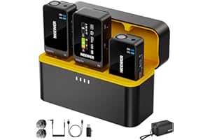 NEEWER CM26 Pro AI Wireless Microphone Compatible with iPhone Android Phone Camera PC, Lavalier Lapel Mic DSP/MCU Noise Cance