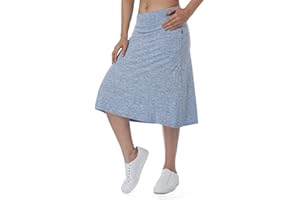 Women Midi Knee Length Skorts Skirts with Zipper Pockets,26" Knee Length Skorts for Women Skorts