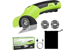 KIMPOK Electric Scissors & Cardboard Cutter, 4V Cordless Power Box Cutter for Recycling - 2000mAh Rechargeable Battery -Rotar