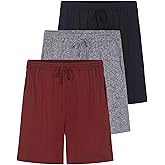 Real Essentials 3 Pack: Men's Soft Lounge Pajama Bottoms Sleep Shorts Breathable Cool Fabric (Available in Big & Tall)
