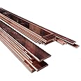 Bopaodao Copper Flat Bus Bar Stock 10mm x 20mm x 1500mm / 59.06 inch Long, 1Pcs 10mm Thick 99.9% .999 C110 Pure Cu Copper Battery Metal Solid Round Busbar