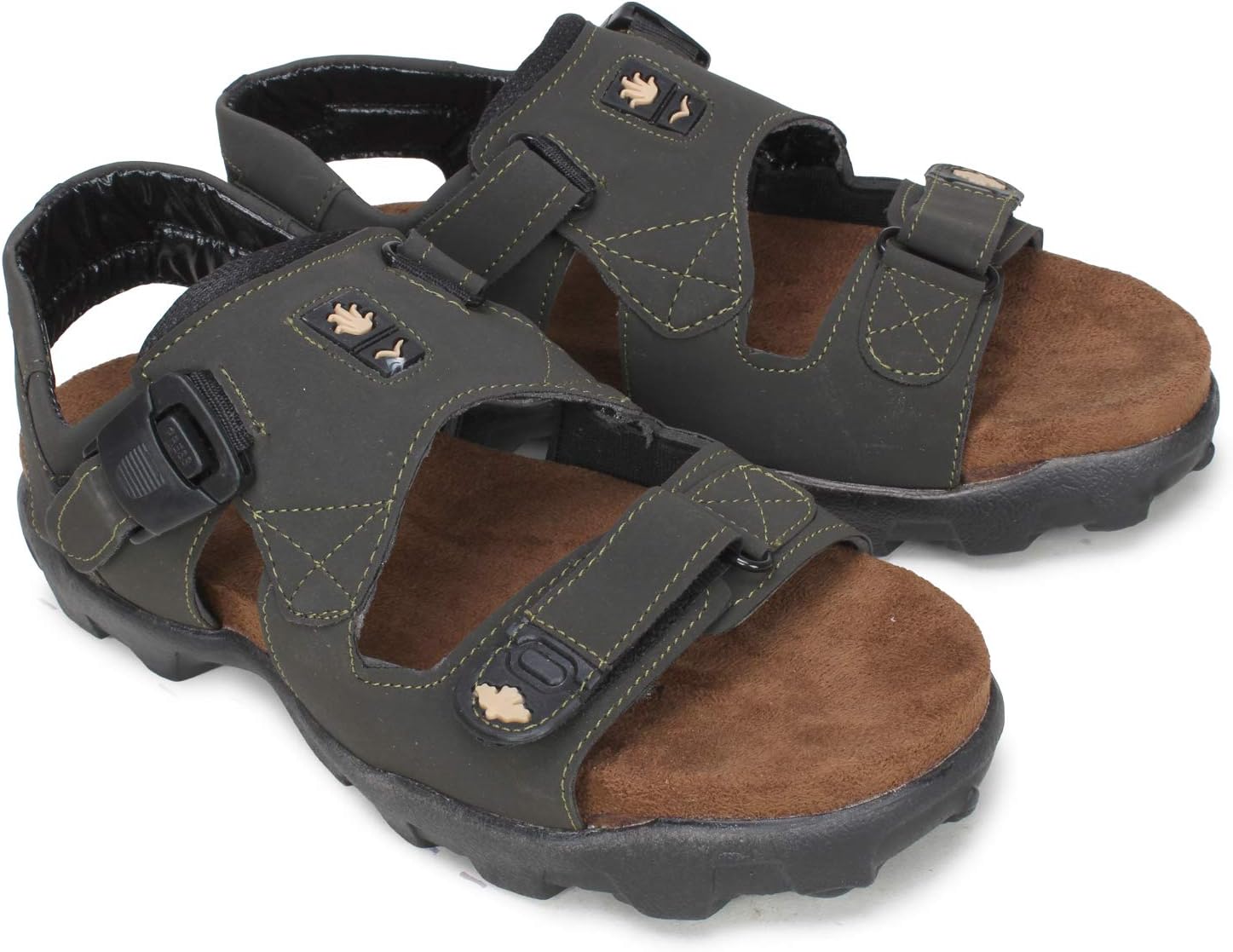 UrbanwhiZ Emosis Men Brown Green Color Formal Casual Ethnic Office Party Sandal