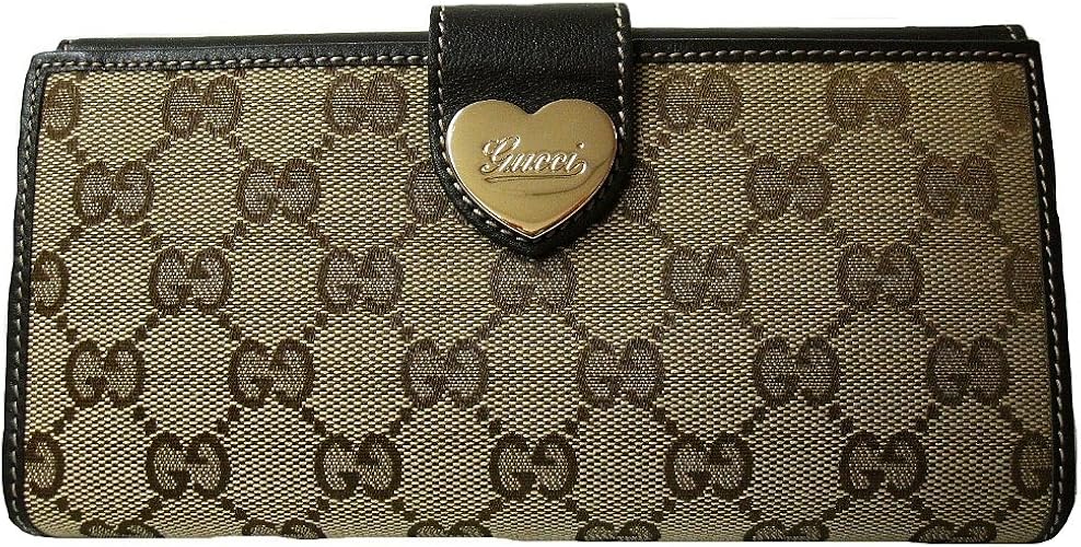 Amazon グッチ Gucci 長財布 Wホック Heart ハート Ggファブリック ベージュ ダークブラウン 3550 Ffpag 9643 並行輸入品 財布